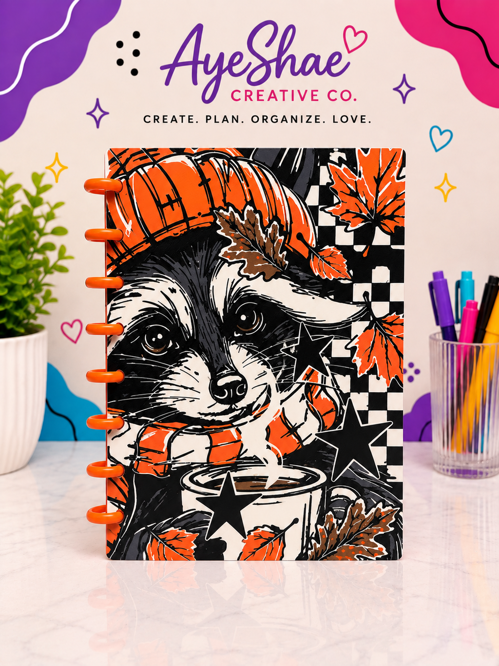 🍂 Cozy Critter Fall | A5 Disc-Bound Journal