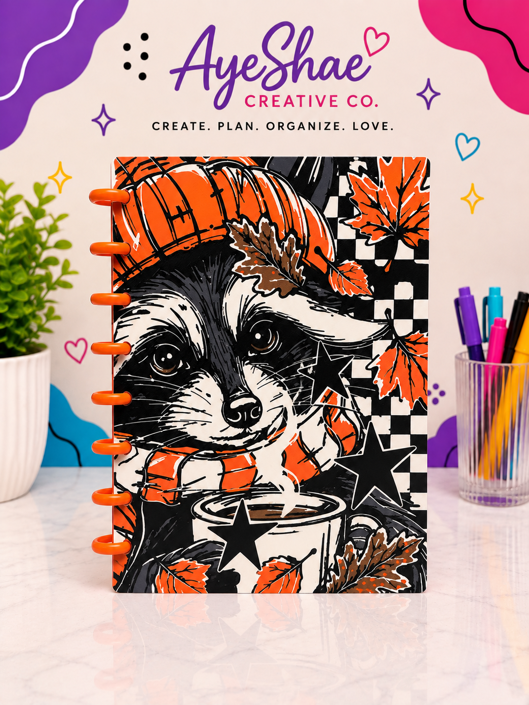 🍂 Cozy Critter Fall | A5 Disc-Bound Journal