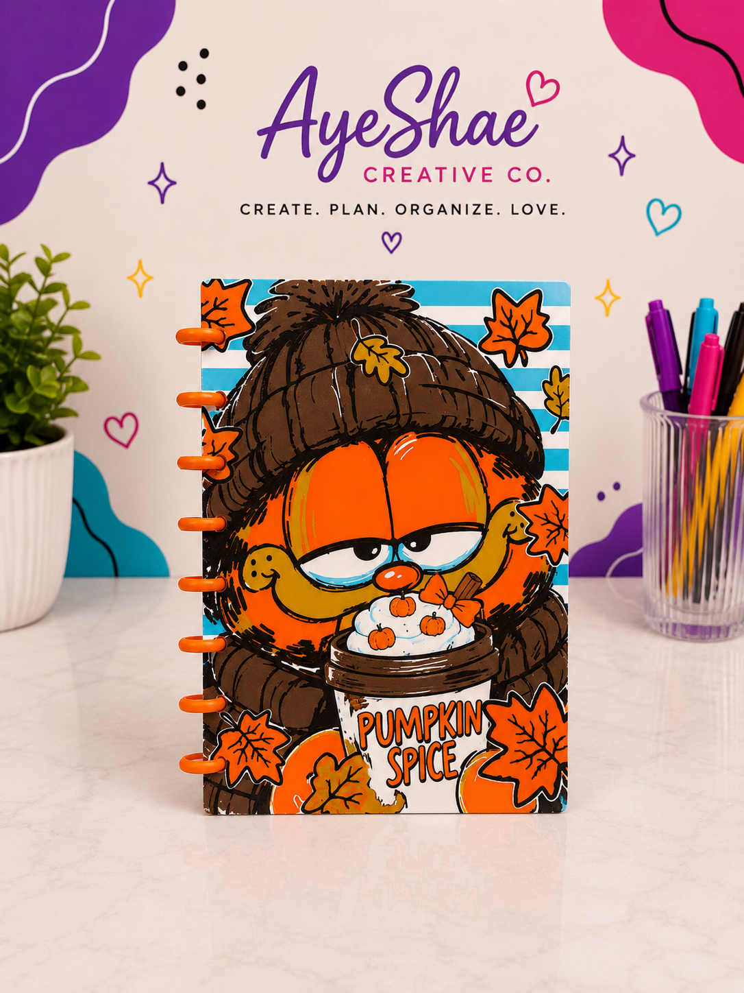 🍂 Pumpkin Spice & Paws | A5 Disc-Bound Journal