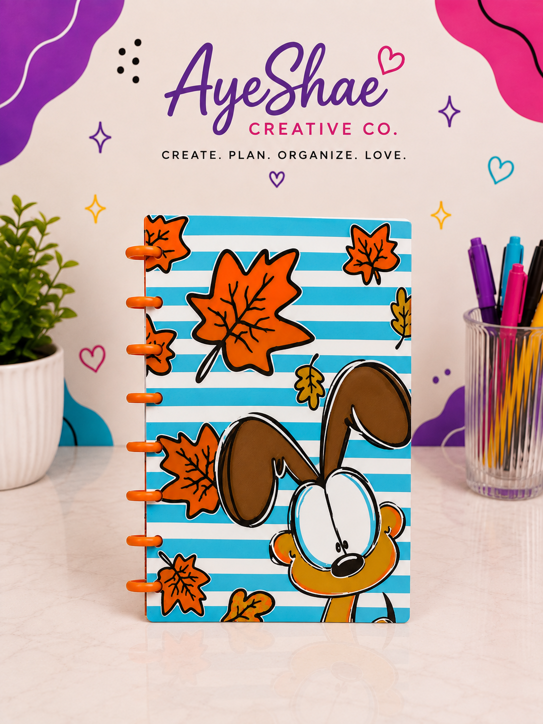 🍂 Pumpkin Spice & Paws | A5 Disc-Bound Journal